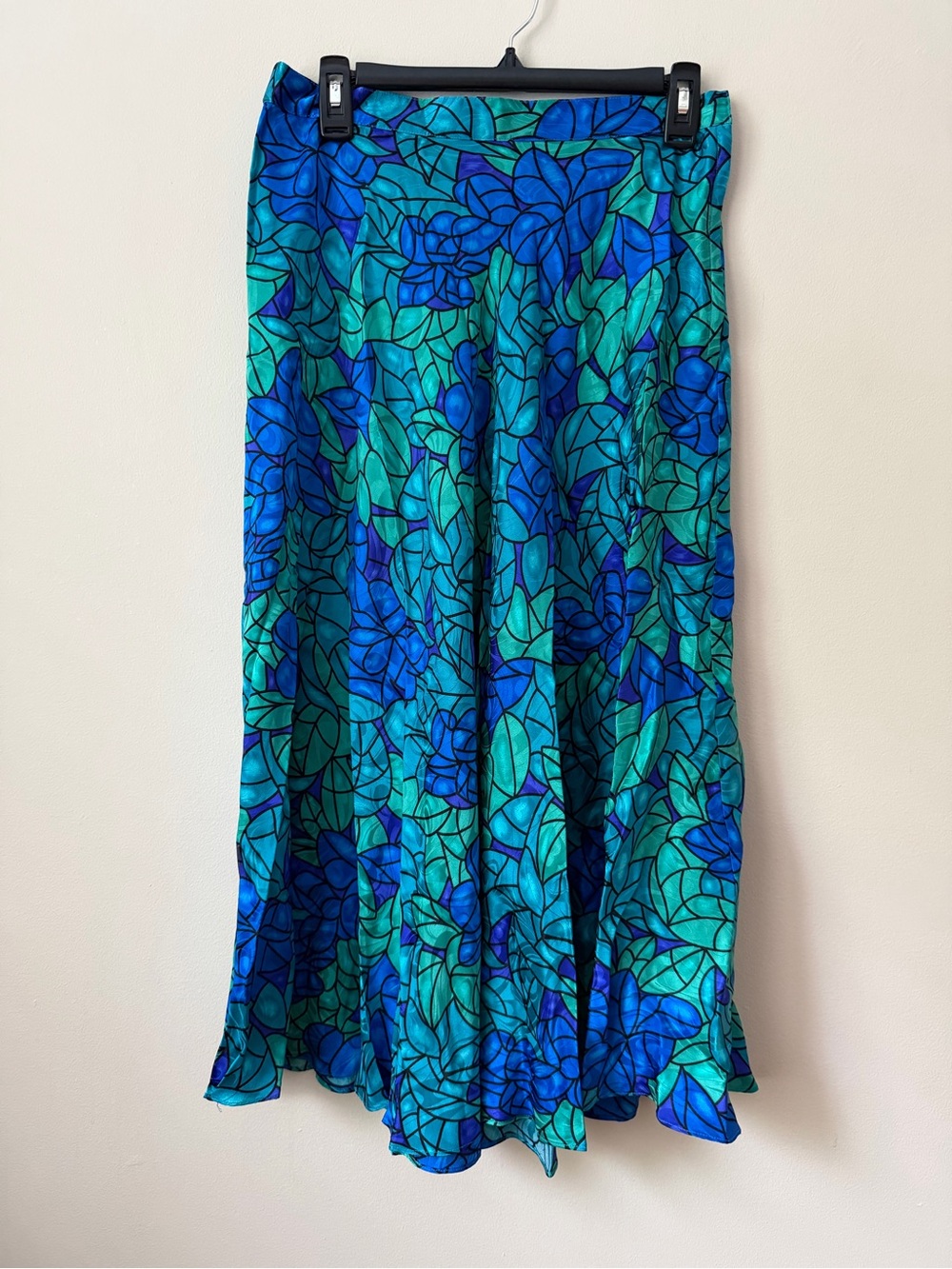 Vintage Adrianna Papell Silk Stained Glass Midi Skirt Size 10